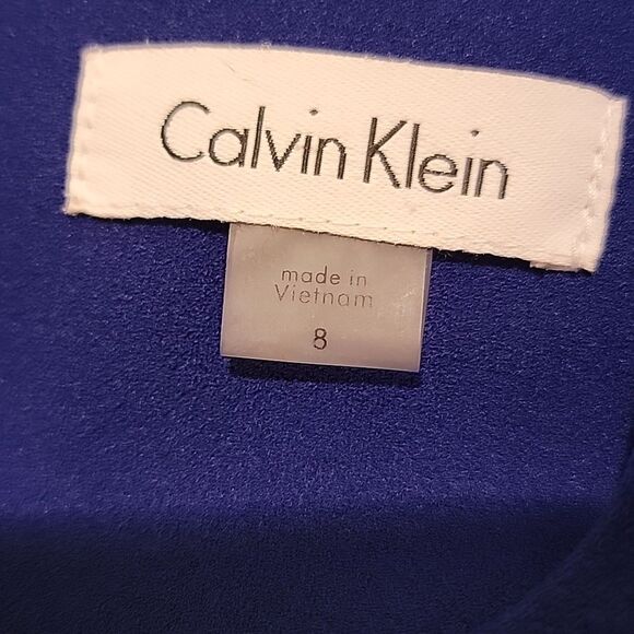 Calvin Klein Elegant Blue Sleeveless Dress Sz 8 - Picture 7 of 8